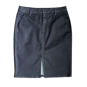 Calvin Klein Jeans Dark Wash Denim Pencil Skirt Midi Slit Size 33